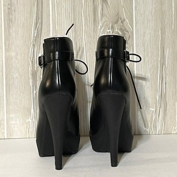 Charles David Lace Up Stilletto Ankle Booties 8 NIB - Picture 6 of 9
